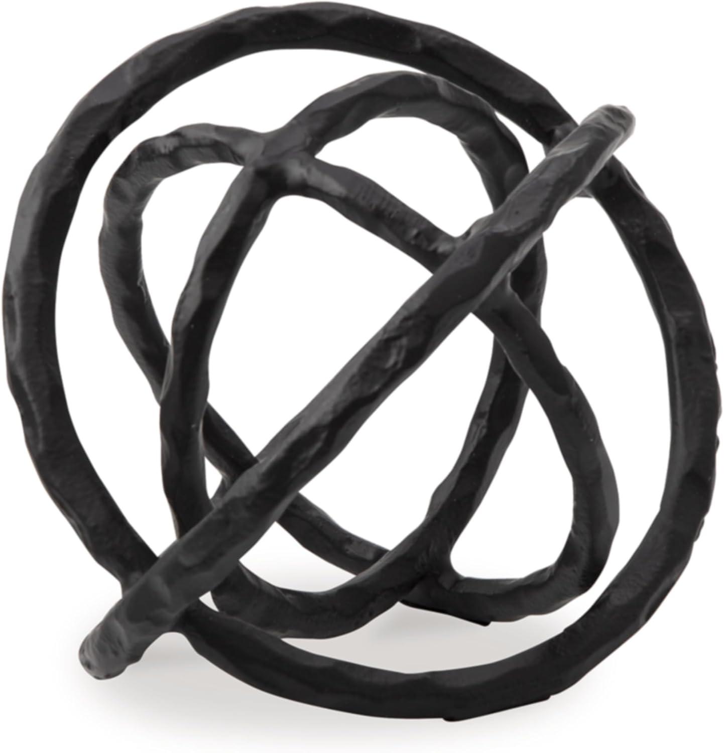 imageSignature Design by Ashley Barlee Contemporary Waterproof Cast Aluminum Global Sculpture Black