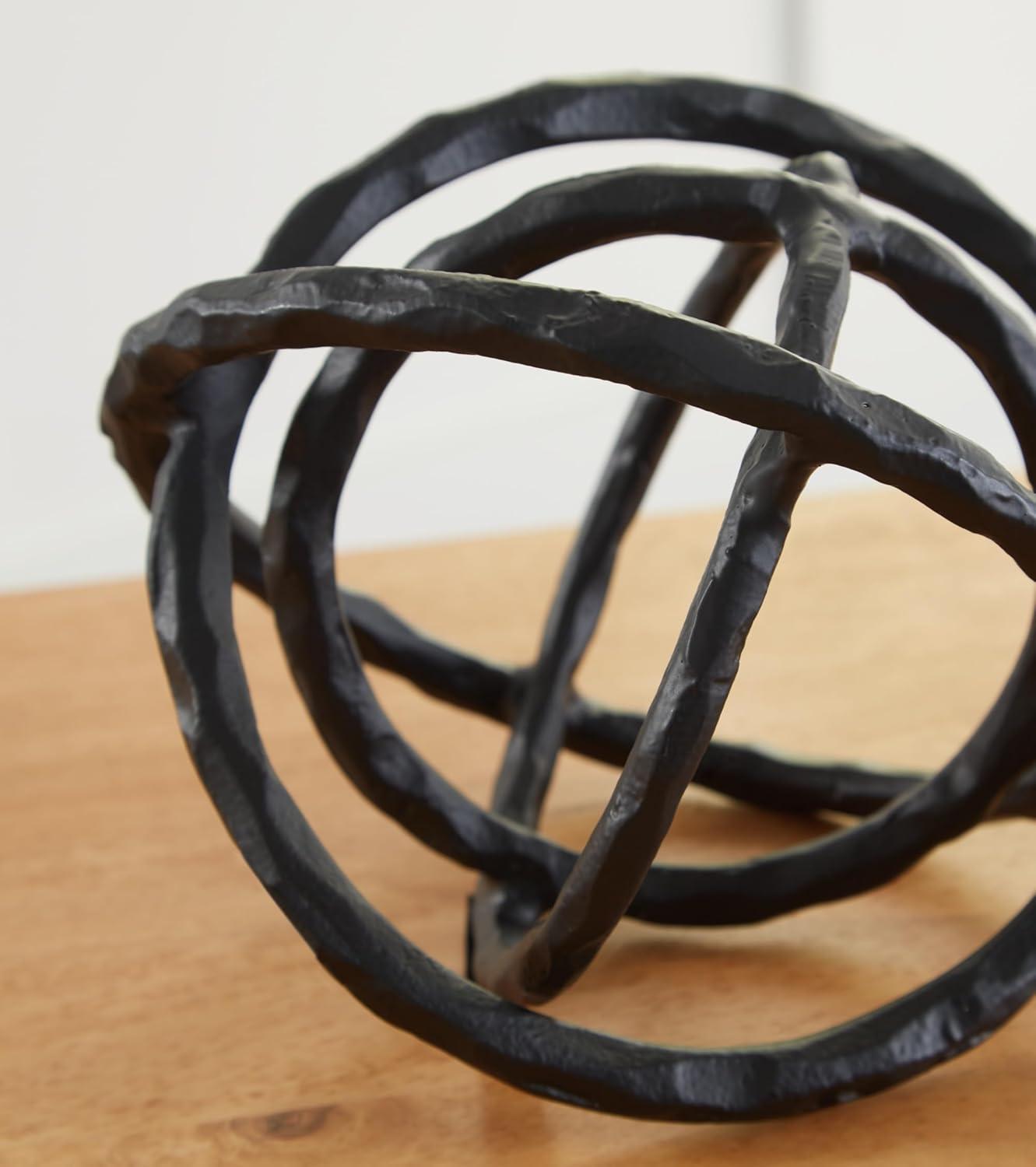 imageSignature Design by Ashley Barlee Contemporary Waterproof Cast Aluminum Global Sculpture Black