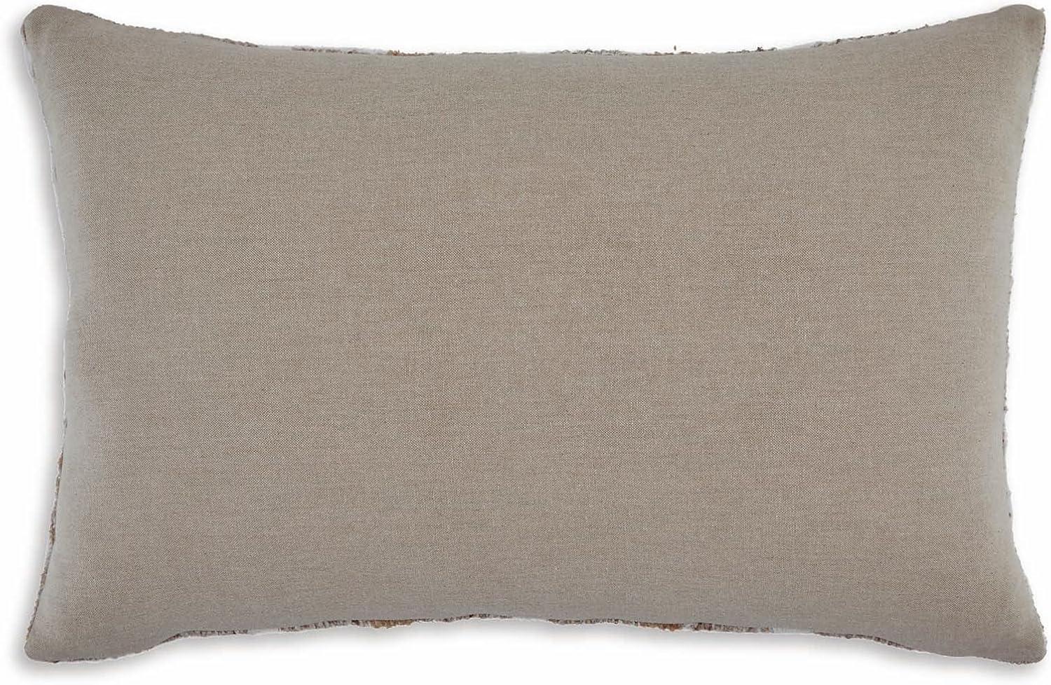 imageSignature Design by Ashley Benish Casual Indoor Striped 22 x 14 Inches Pillow with Zipper Closure Light Brown amp White