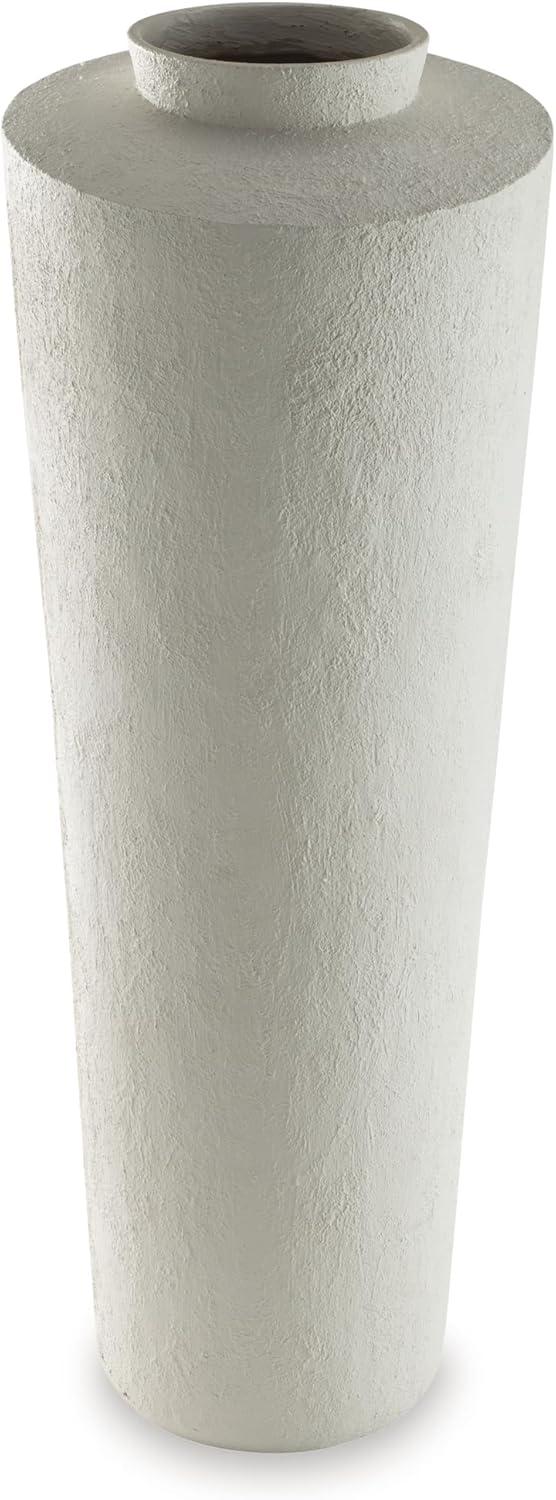 imageSignature Design by Ashley Flurinworth Minimalist Indoor Polyresin Floor Vase with Wide Mouth and Irregular Textured Pattern WhiteLarge