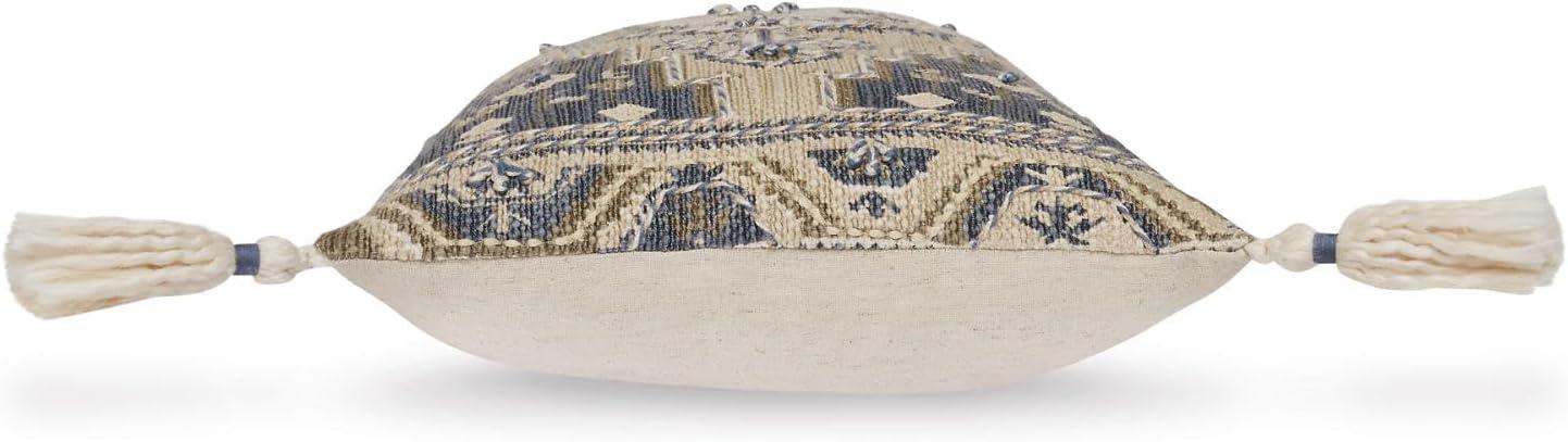 imageSignature Design by Ashley Winbury Bohemian Indoor Medallion 22 x 14 Inches Pillow with Zipper Closure Blue amp Light Brown