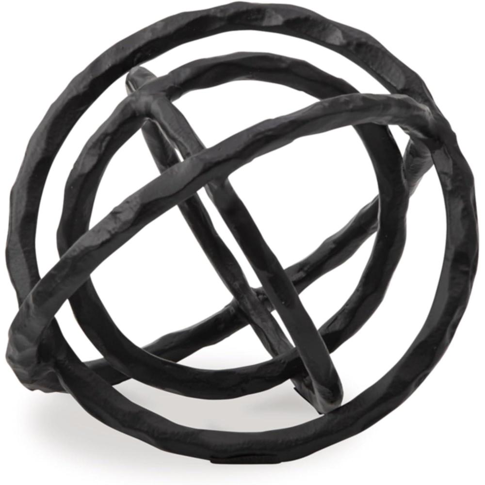 imageSignature Design by Ashley Barlee Contemporary Waterproof Cast Aluminum Global Sculpture Black