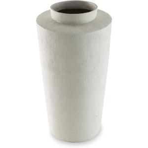 Signature Design by Ashley Flurinworth Minimalist Indoor Polyresin Floor Vase with Wide Mouth and Irregular Textured Pattern, White(Medium)