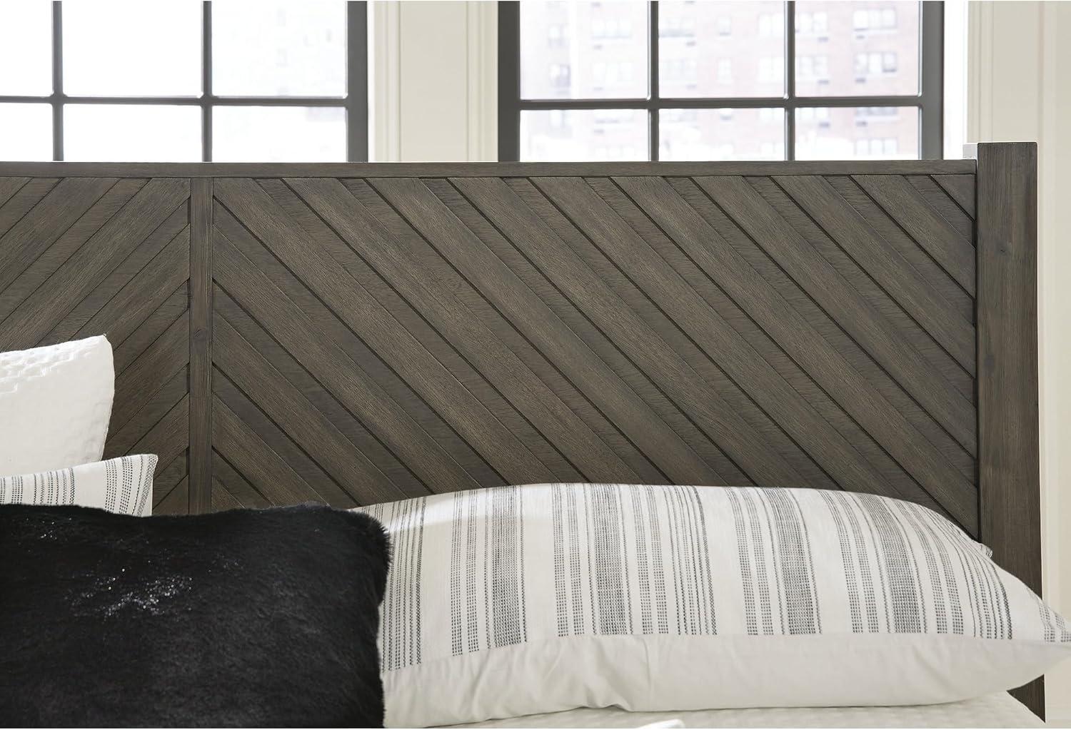 imageSignature Design by Ashley Arkenton Contemporary King Panel Bed with Dual USB Charging Ports Foundation or Box Spring Needed Dark BrownQueen Panel Bed