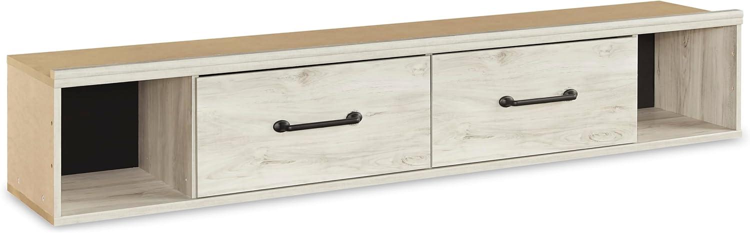 imageSignature Design by Ashley Cambeck Farmhouse Queen Panel Bed with 2 Storage Drawers Sconce Lights and USB Ports Foundation or Box Spring Needed WhitewashFull