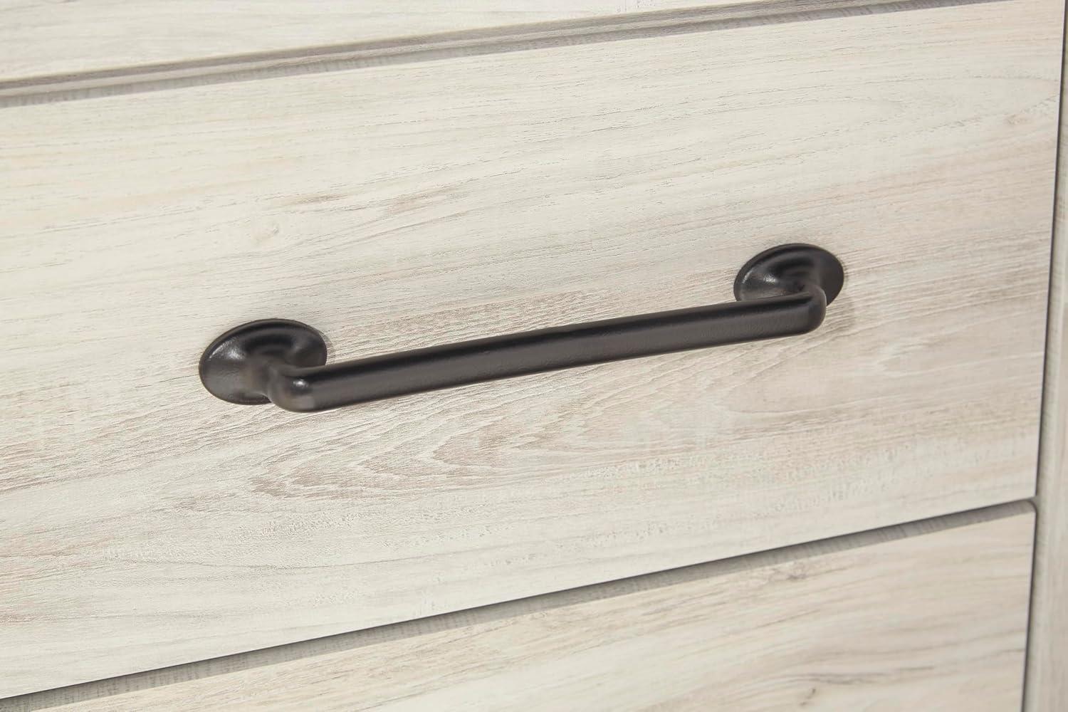 imageSignature Design by Ashley Cambeck Farmhouse Queen Panel Bed with 2 Storage Drawers Sconce Lights and USB Ports Foundation or Box Spring Needed WhitewashFull