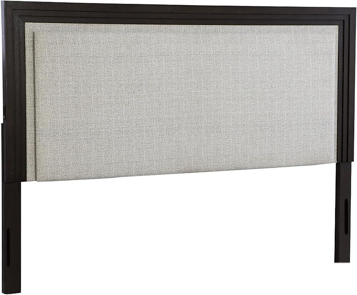 imageSignature Design by Ashley Neymorton Modern Queen Upholstered Panel Bed Foundation or Box Spring Needed Dark BrownQueen