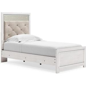 Signature Design by Ashley Altyra Modern King Tufted Panel Bookcase Bed, Foundation or Box Spring Not Needed, White(Twin Panel Headboard Only)