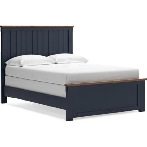 Signature Design by Ashley Neymorton Modern Queen Upholstered Panel Bed, Foundation or Box Spring Needed, Dark Brown(Full)