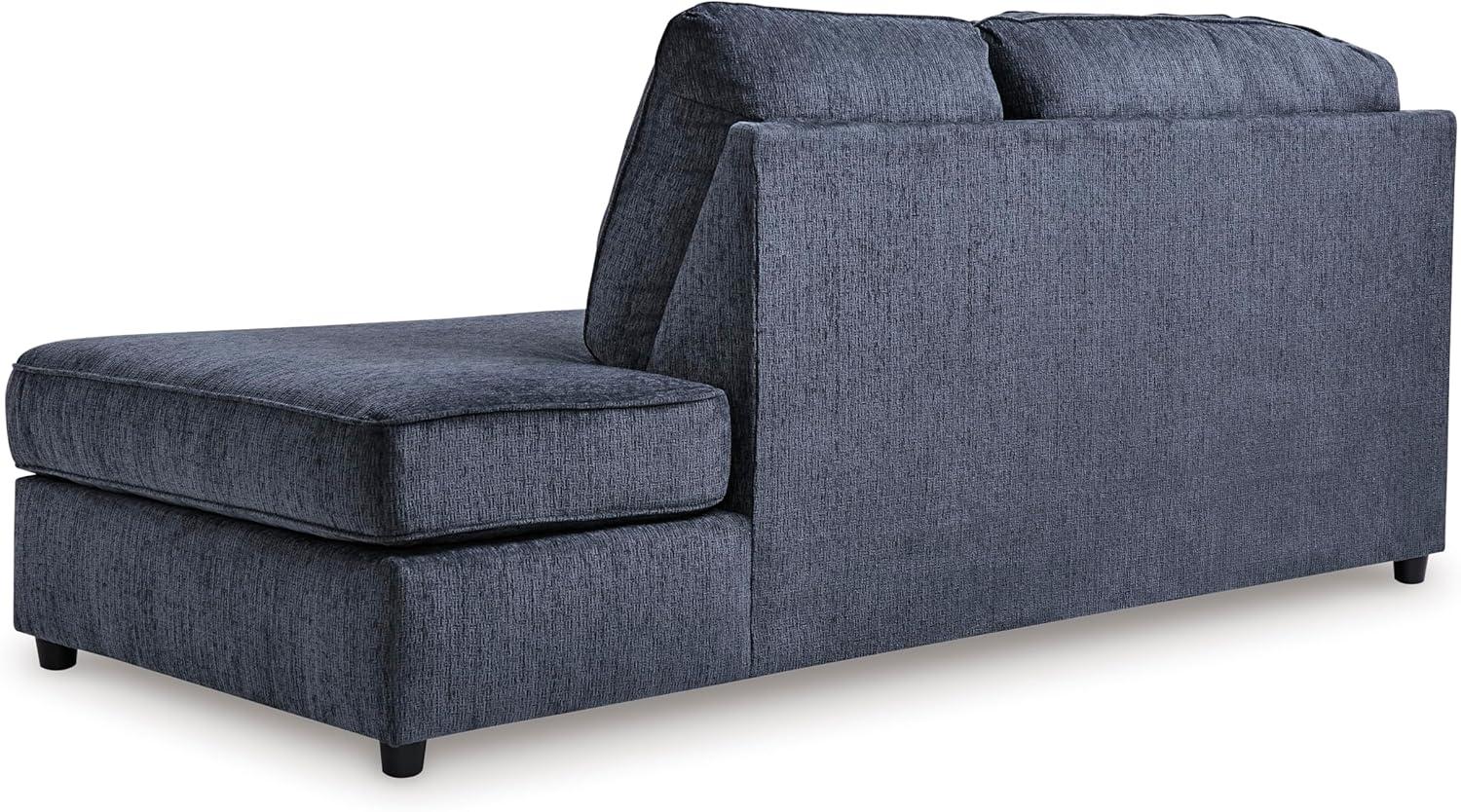 imageSignature Design by Ashley Albar Place Contemporary UShaped 2Piece Sectional with Loose Seat Cushions and 2 Accent Pillows BlueRight Hand