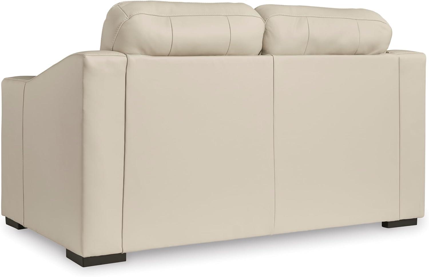 imageSignature Design by Ashley Treasure Trove Contemporary Leather Match Loveseat Beige