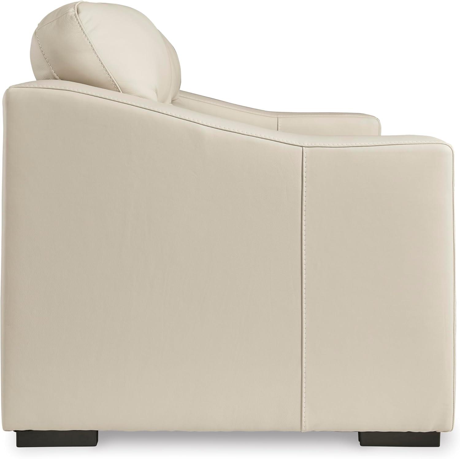 imageSignature Design by Ashley Treasure Trove Contemporary Leather Match Loveseat Beige