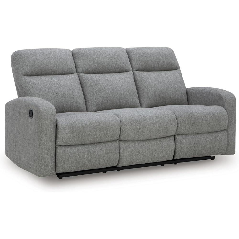 imageSignature Design by Ashley Frohn Contemporary Manual Reclining Sofa GraySterling