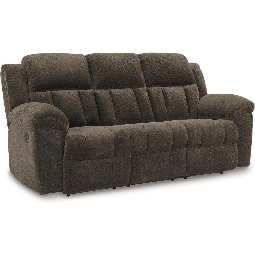 imageSignature Design by Ashley Frohn Modern Manual Reclining Sofa Dark BrownDark Brown