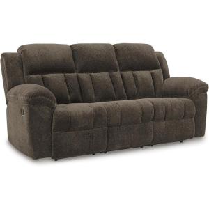 Signature Design by Ashley Frohn Modern Manual Reclining Sofa, Dark Brown(Dark Brown)