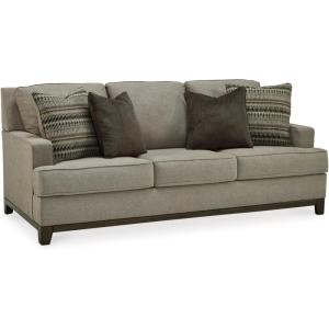 Signature Design by Ashley Kaywood Modern Sofa with 4 Throw Pillows, Brownish Gray