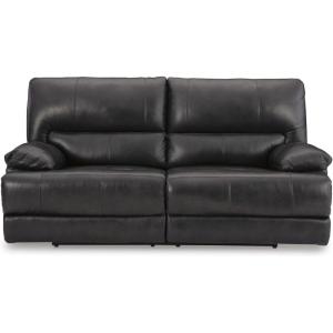 Signature Design by Ashley Mountainous Modern Leather Match Wall Hugger Power Reclining Sofa with Adjustable Headrest and USB Ports, Black