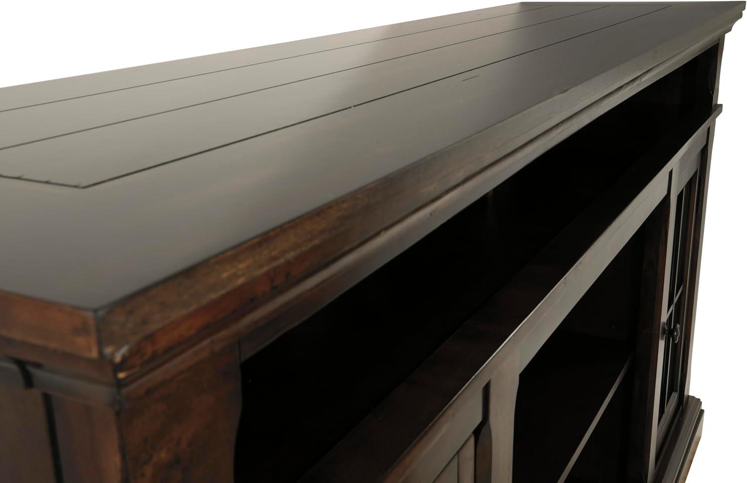 imageSignature Design by Ashley Roddinton Traditional 72 TV Stand with Electric Fireplace for TVs up to 82 Dark BrownDark Brown