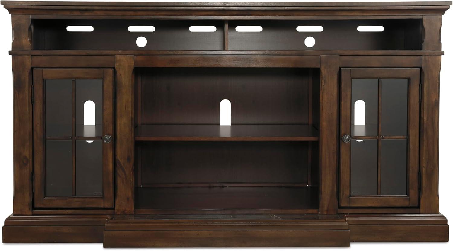 imageSignature Design by Ashley Roddinton Traditional 72 TV Stand with Electric Fireplace for TVs up to 82 Dark BrownDark Brown