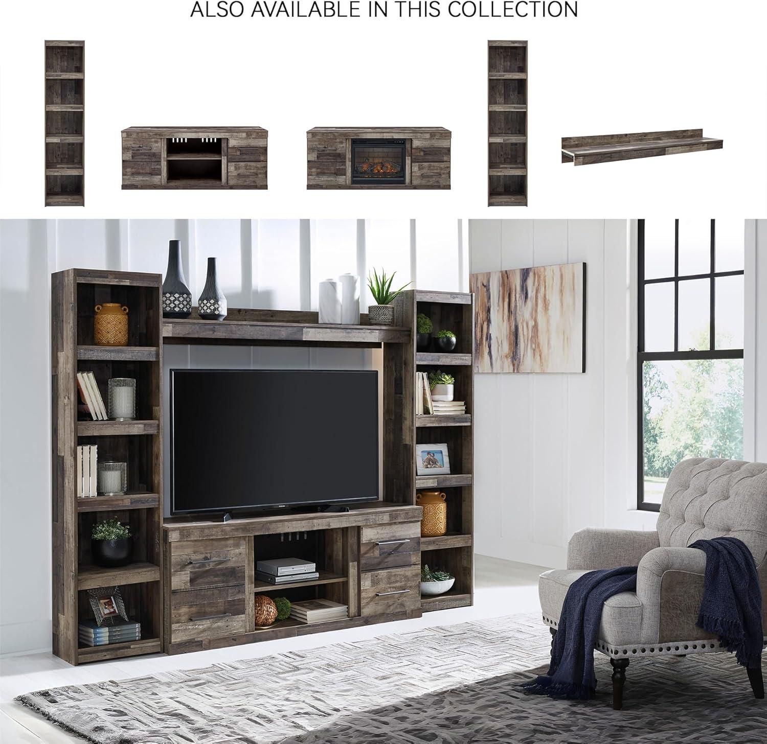 imageSignature Design by Ashley Roddinton Traditional 72 TV Stand with Electric Fireplace for TVs up to 82 Dark BrownGrey