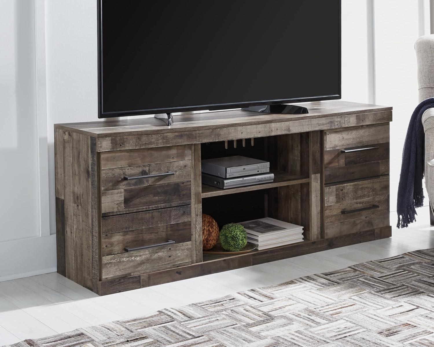 imageSignature Design by Ashley Roddinton Traditional 72 TV Stand with Electric Fireplace for TVs up to 82 Dark BrownGrey