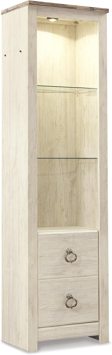 imageSignature Design by Ashley Roddinton Traditional 72 TV Stand with Electric Fireplace for TVs up to 82 Dark BrownWhitewash