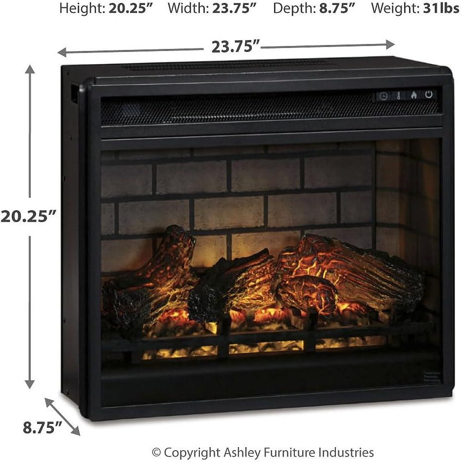 imageSignature Design by Ashley Roddinton Traditional 72 TV Stand with Electric Fireplace for TVs up to 82 Dark BrownWhitewash