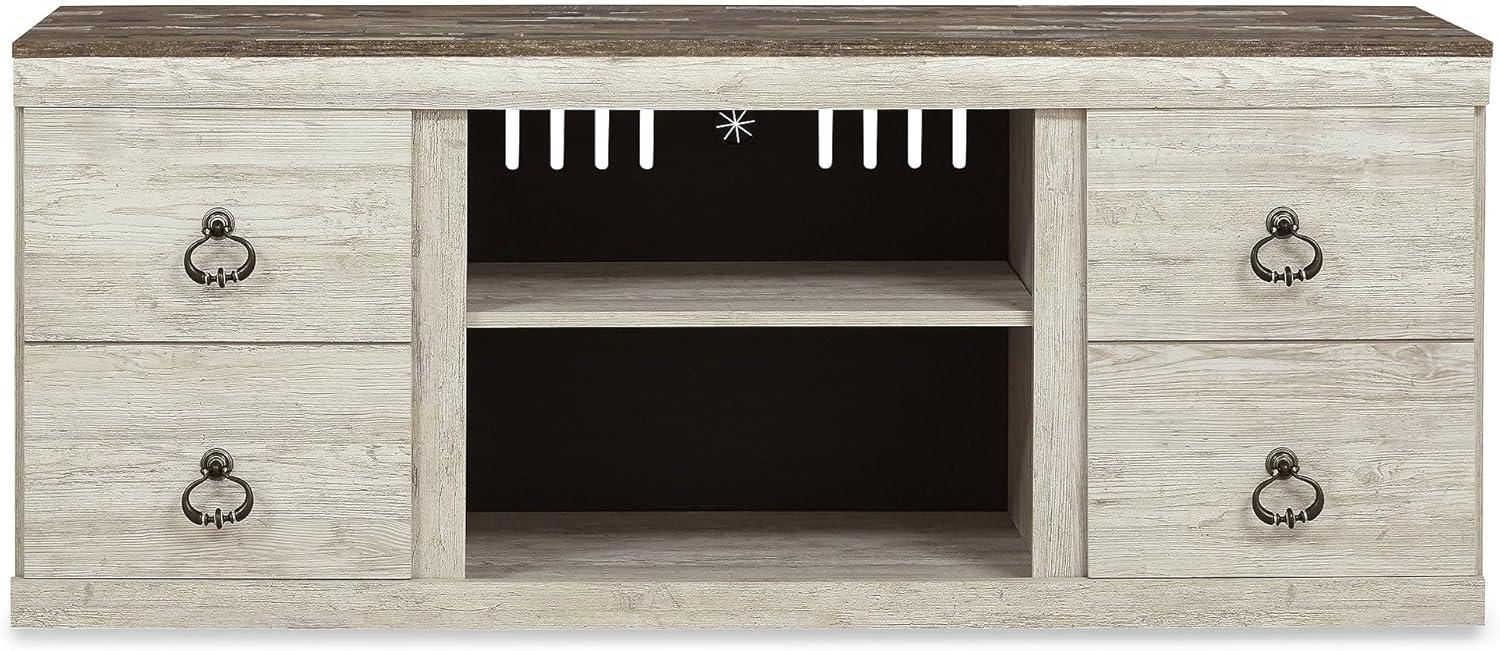 imageSignature Design by Ashley Roddinton Traditional 72 TV Stand with Electric Fireplace for TVs up to 82 Dark BrownWhitewash