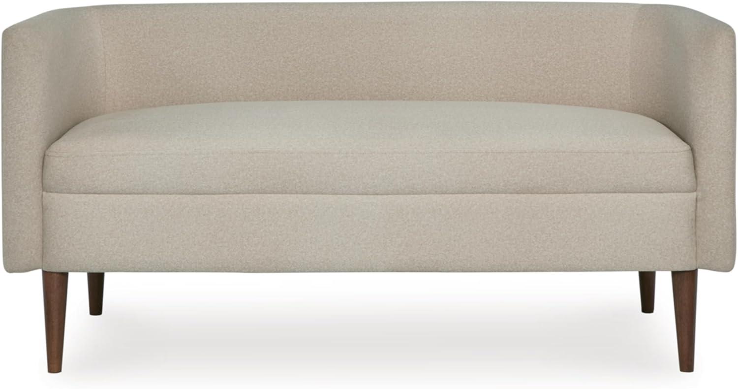 imageSignature Design by Ashley Wainner Contemporary Accent Bench with Curved Backrest and Tapered Legs Beige