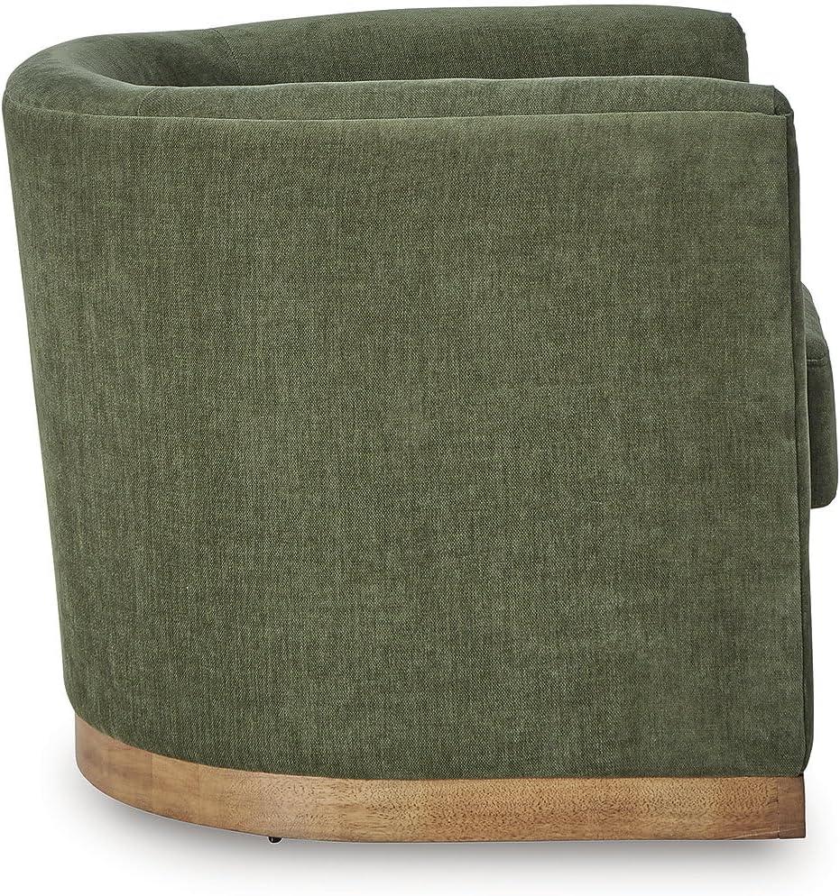imageSignature Design by Ashley Jersonlow Modern Swivel Accent Chair with Reversible Seat Cushions Green amp Light Brown