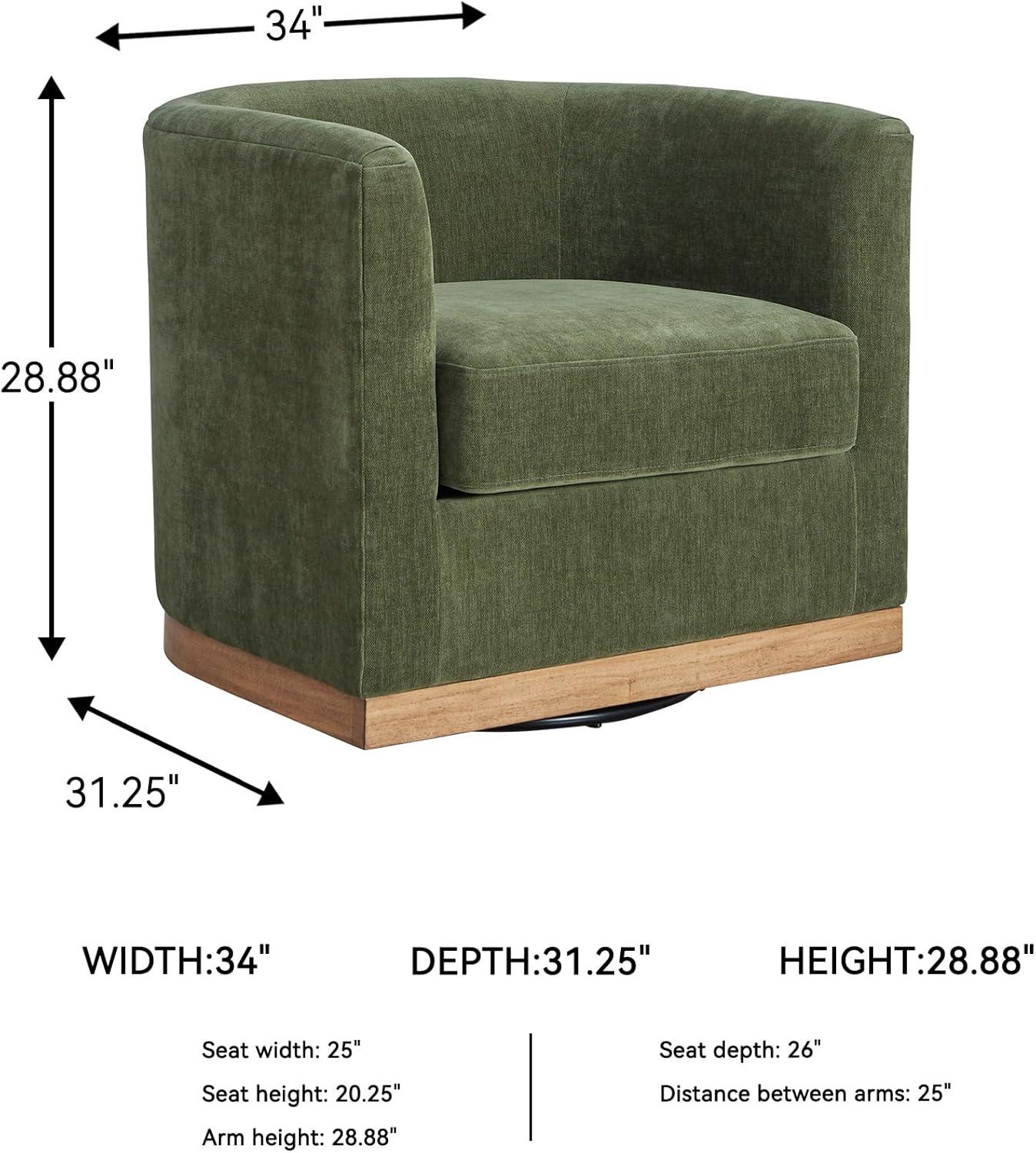 imageSignature Design by Ashley Jersonlow Modern Swivel Accent Chair with Reversible Seat Cushions Green amp Light Brown