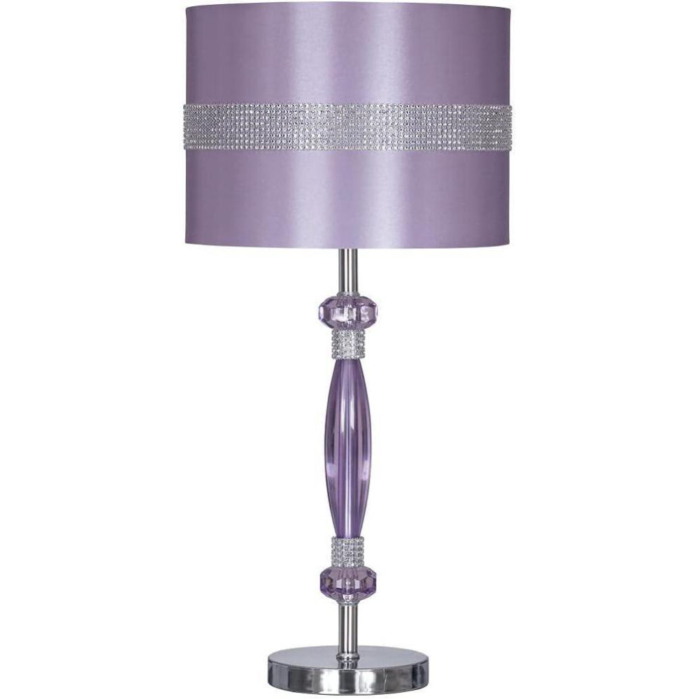 imageSignature Design by Ashley Nyssa Glam 24 Youth Single Table Lamp with Siler and Rhinestone Accents Purple