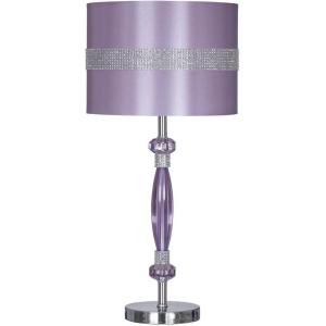Signature Design by Ashley Nyssa Glam 24″ Youth Single Table Lamp with Siler and Rhinestone Accents, Purple