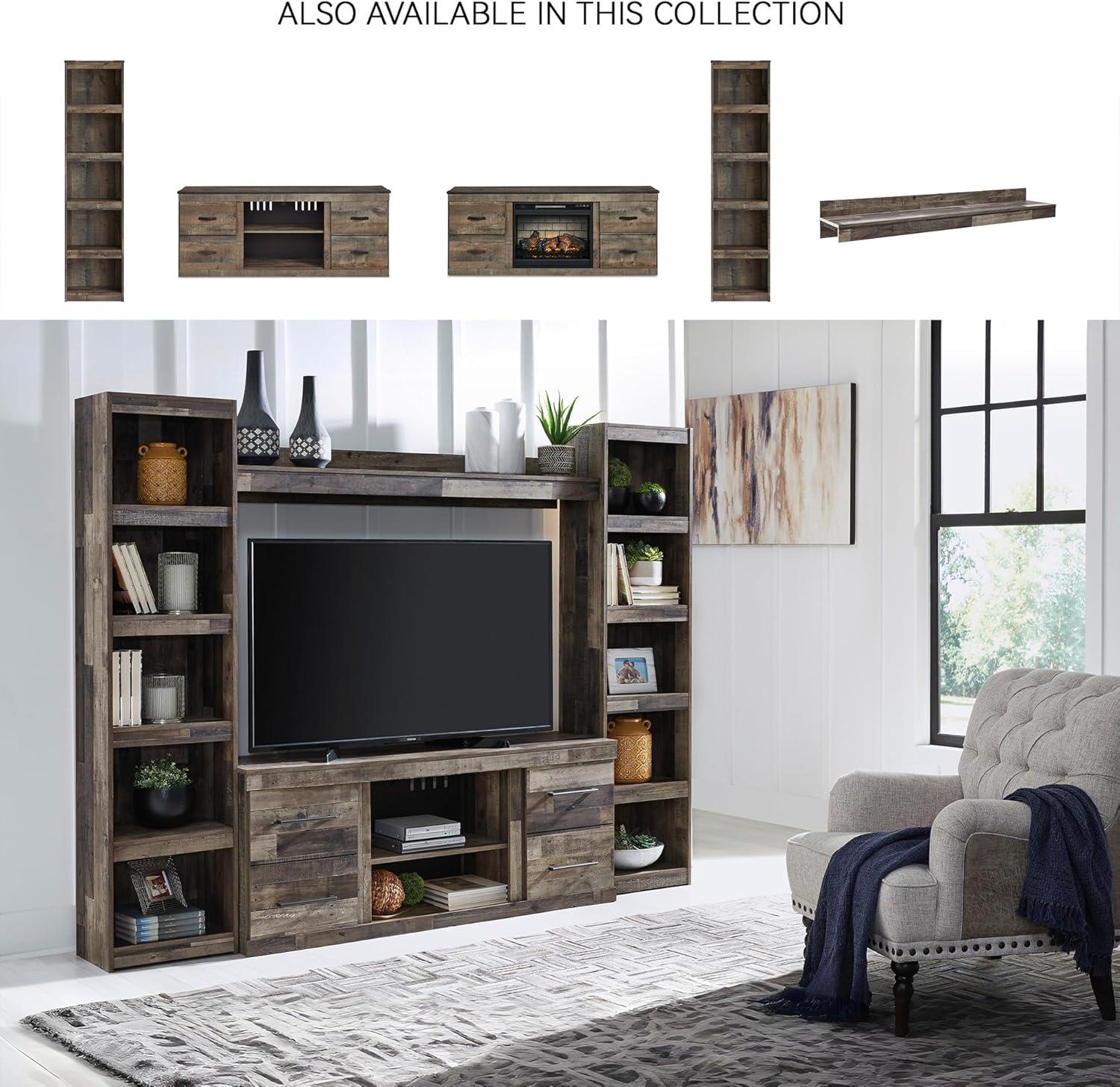 imageSignature Design by Ashley Derekson Farmhouse 3Piece Entertainment Center with Electric Fireplace for TVs up to 69 GrayMulti Gray