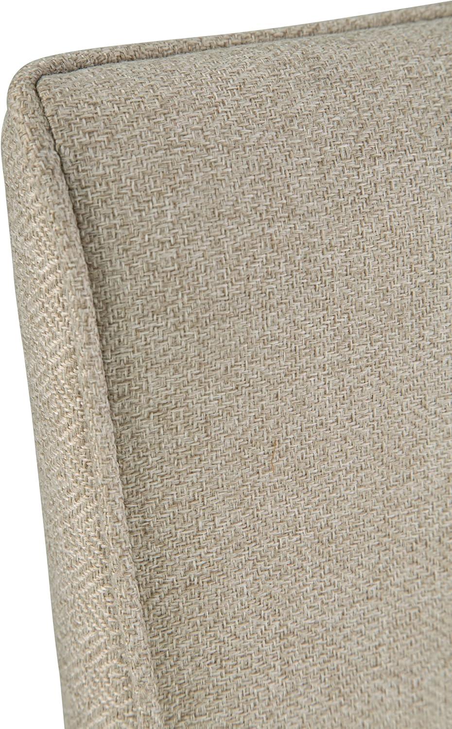 imageSignature Design by Ashley Jettaya Modern Indoor Faux Leather Upholstered Armless Solid Wood Dining Chair with 4 Legs Set of 2 BlackBeige