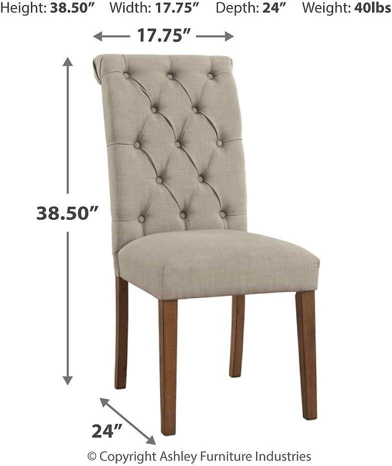 imageSignature Design by Ashley Jettaya Modern Indoor Faux Leather Upholstered Armless Solid Wood Dining Chair with 4 Legs Set of 2 BlackBeige