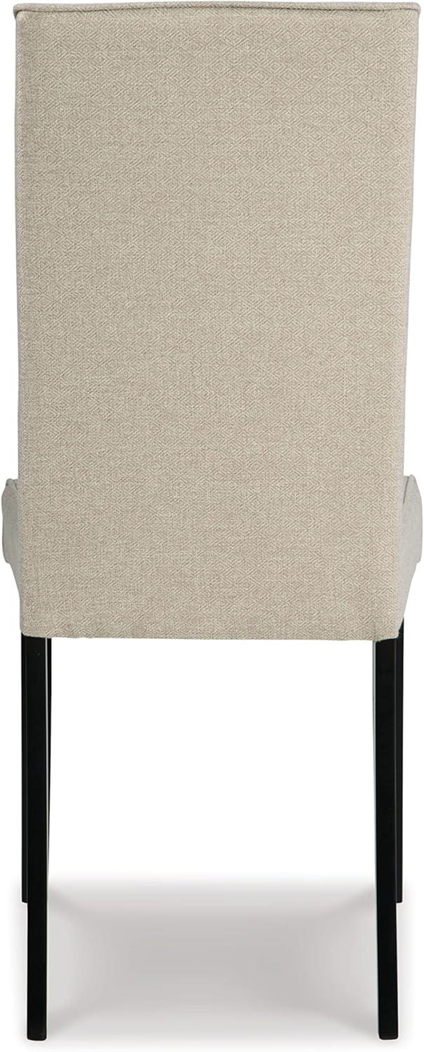 imageSignature Design by Ashley Jettaya Modern Indoor Faux Leather Upholstered Armless Solid Wood Dining Chair with 4 Legs Set of 2 BlackBeige
