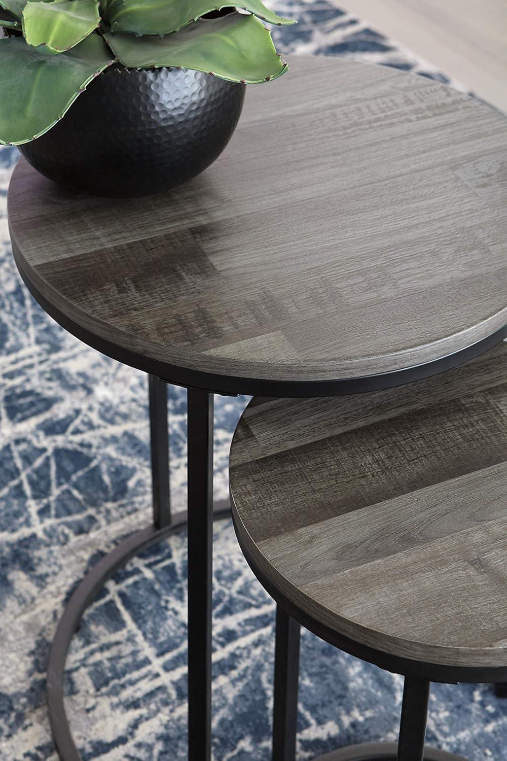 imageSignature Design by Ashley Briarsboro Urban Industrial Nesting Accent Table Set 2 Count Black amp GrayContemporary