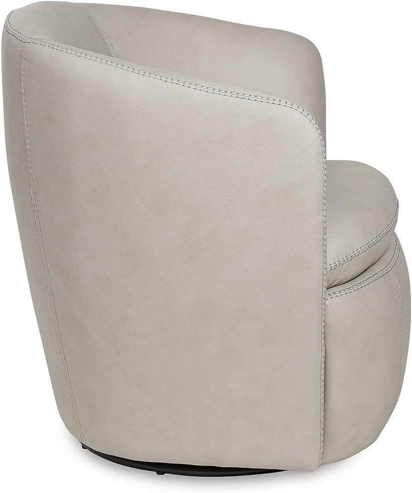 imageSignature Design by Ashley Kierreys Contemporary Leather Upholstered Swivel Accent Chair White