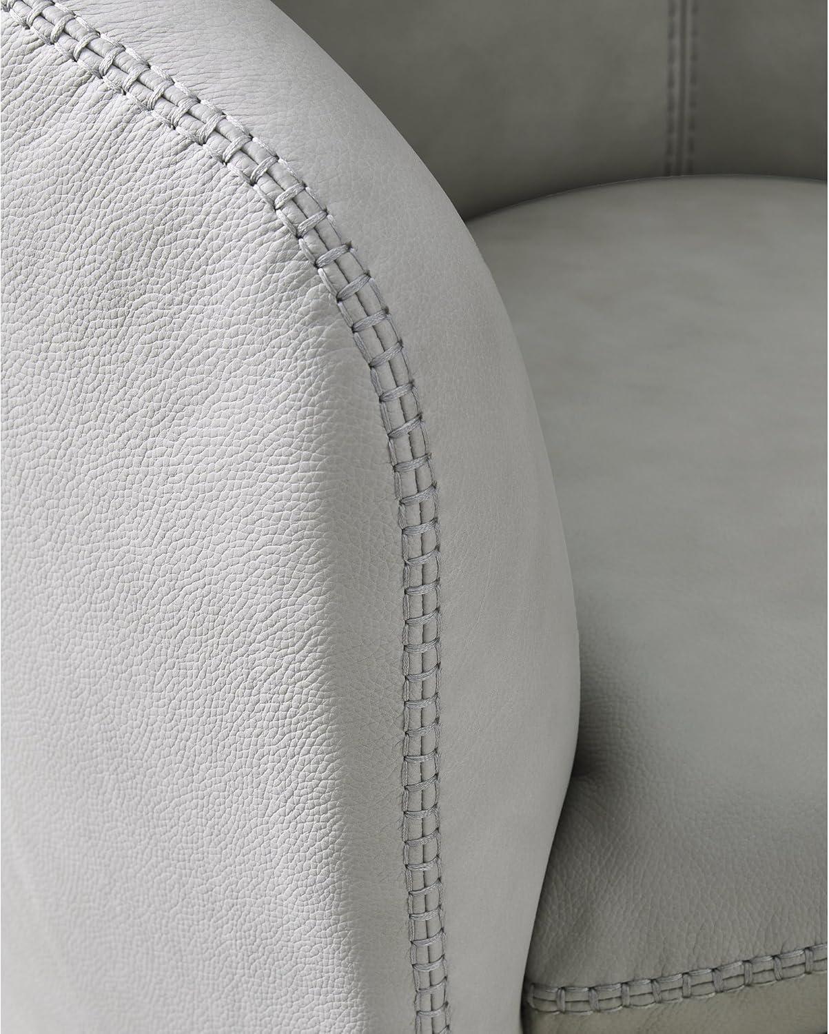 imageSignature Design by Ashley Kierreys Contemporary Leather Upholstered Swivel Accent Chair White