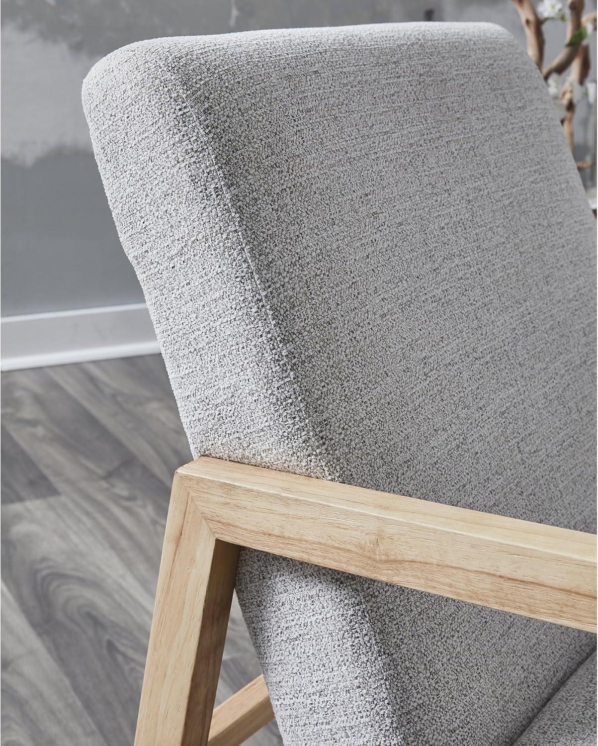 imageSignature Design by Ashley Wychworth Casual Upholstered Rocker Accent Chair Light Gray amp Light Brown