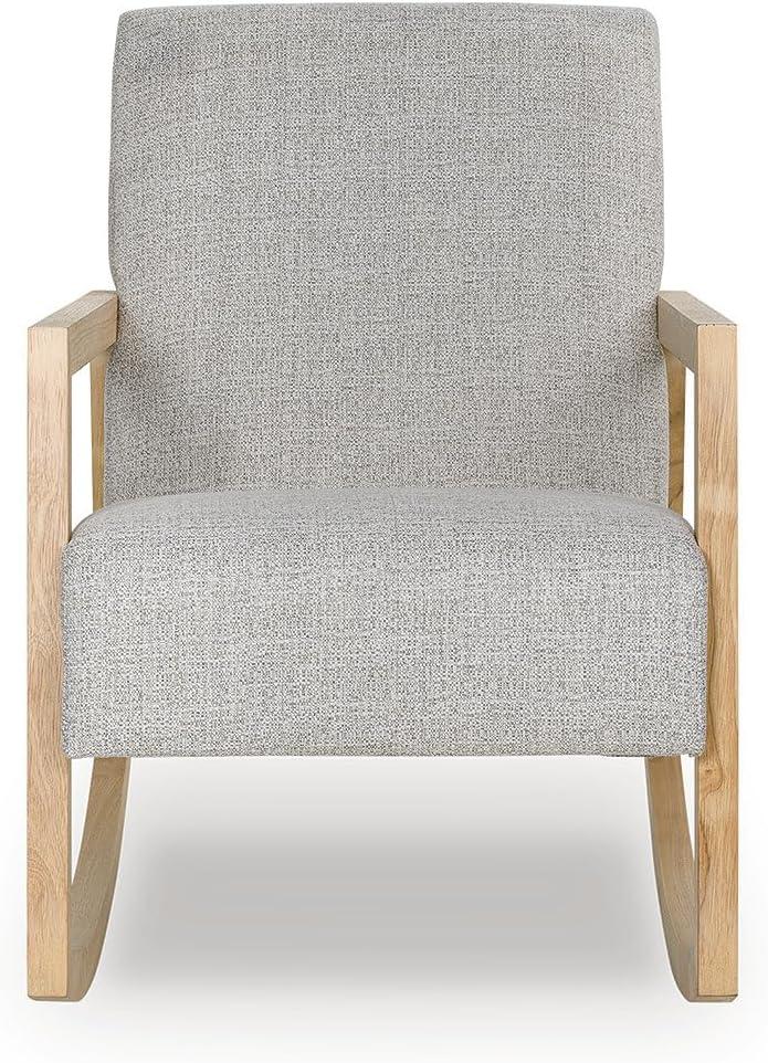 imageSignature Design by Ashley Wychworth Casual Upholstered Rocker Accent Chair Light Gray amp Light Brown