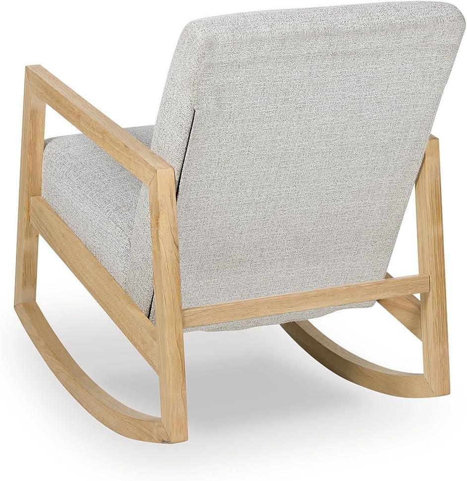 imageSignature Design by Ashley Wychworth Casual Upholstered Rocker Accent Chair Light Gray amp Light Brown