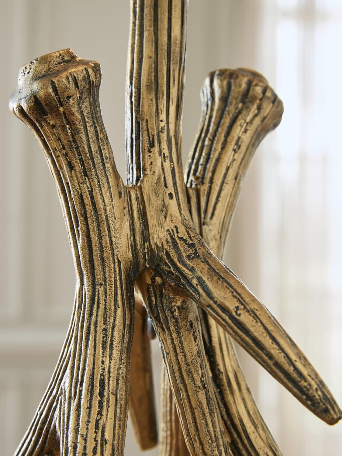 imageSignature Design by Ashley Josney Rustic Cast Aluminum Root Table Lamp with 3Way Switch Metallic amp White