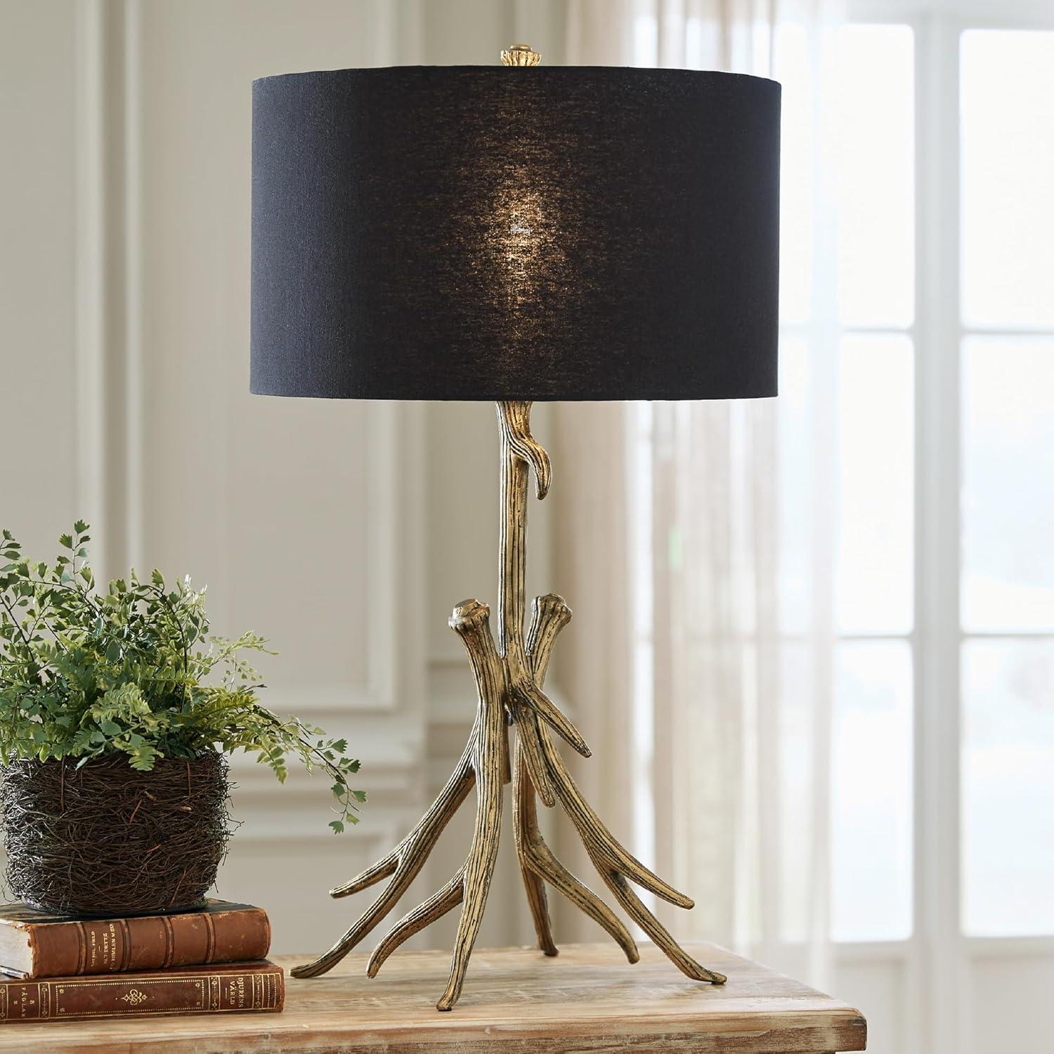 imageSignature Design by Ashley Josney Rustic Cast Aluminum Root Table Lamp with 3Way Switch Metallic amp White