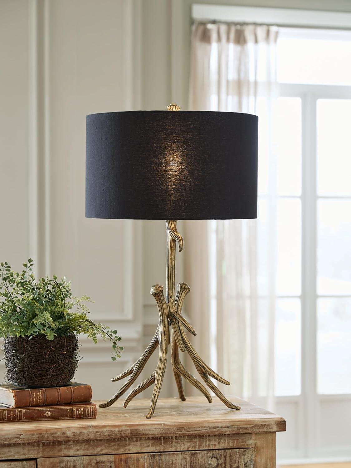 imageSignature Design by Ashley Josney Rustic Cast Aluminum Root Table Lamp with 3Way Switch Metallic amp White