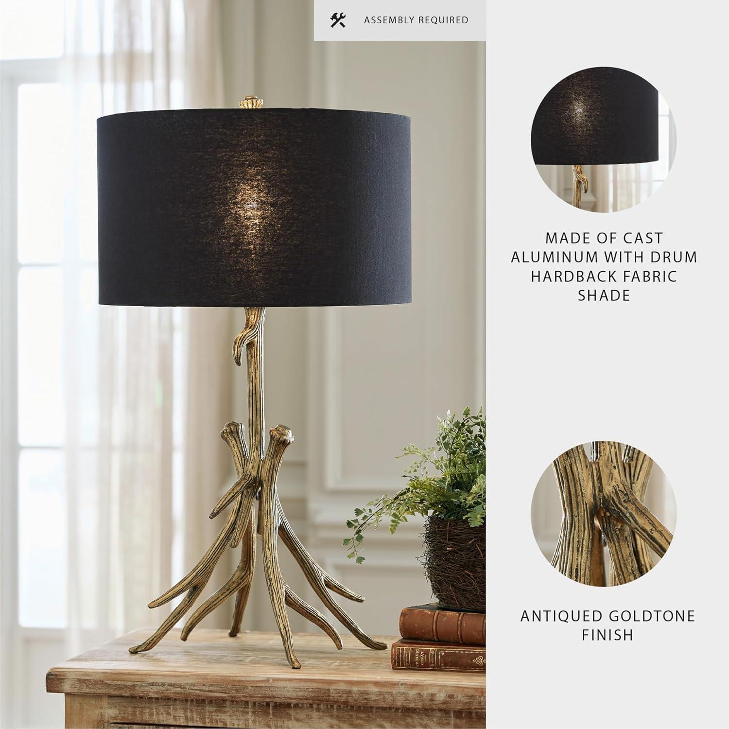 imageSignature Design by Ashley Josney Rustic Cast Aluminum Root Table Lamp with 3Way Switch Metallic amp White