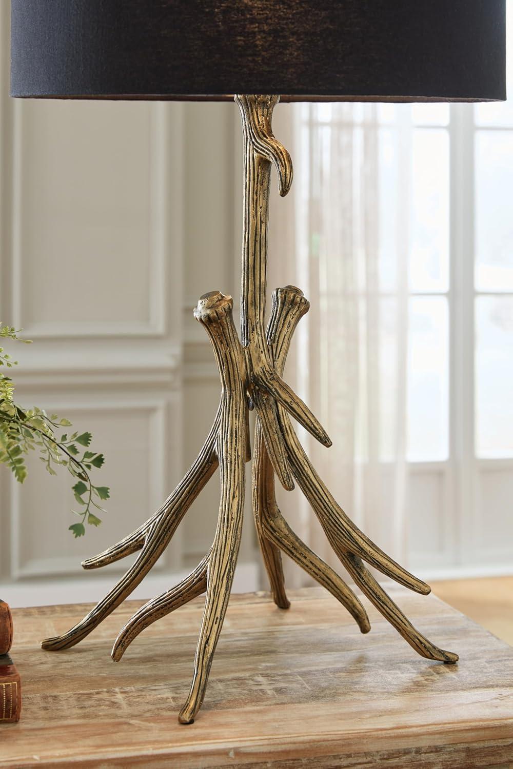 imageSignature Design by Ashley Josney Rustic Cast Aluminum Root Table Lamp with 3Way Switch Metallic amp White