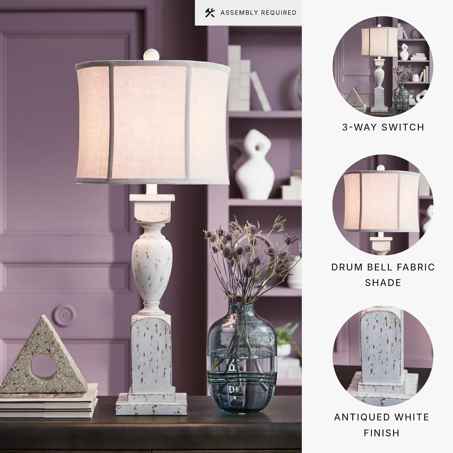 imageSignature Design by Ashley Jyllyard Contemporary Polyresin and Metal Table Lamp with 3Way Switch Light Brown amp MetallicAntique White