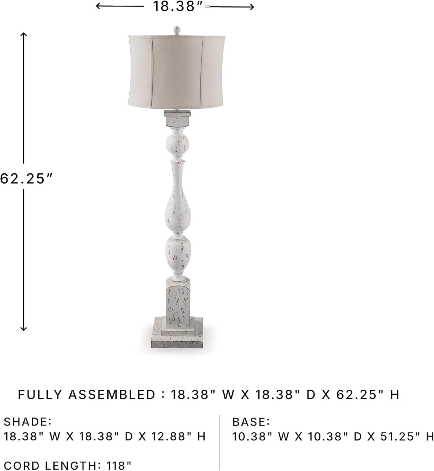 imageSignature Design by Ashley Jyllyard Contemporary Polyresin and Metal Table Lamp with 3Way Switch Light Brown amp MetallicAntique White